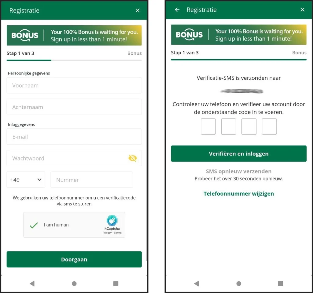 Registreren bij Qbet